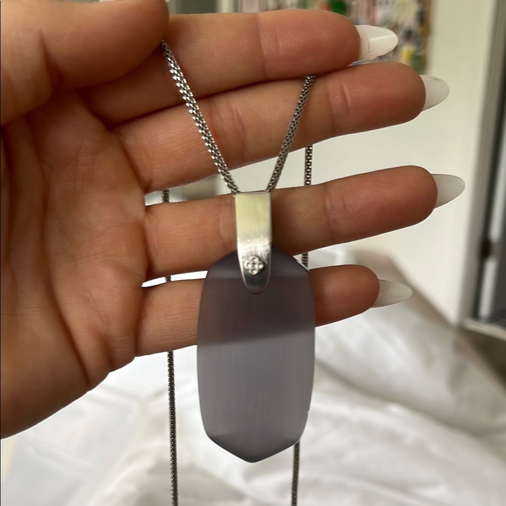 Kendra Scott Silver and Gray Pendant Necklace